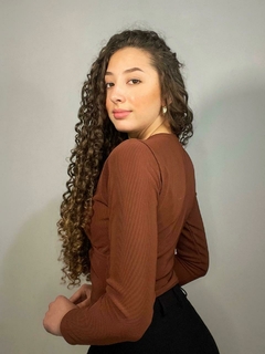 Cropped Transpassado Manga Longa Essentials - comprar online