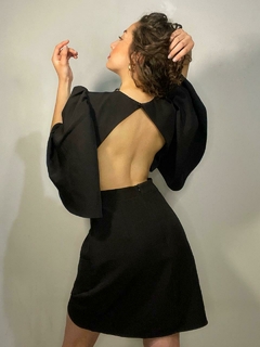 Vestido Curto Manga Bufante Essentials - Zing Rara