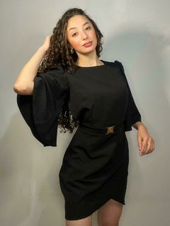 Vestido Curto Manga Bufante Essentials