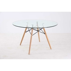 MESA DE VIDRIO IMPORTADA PARIS REDONDA 1.20