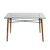 Mesa Eames vidrio y patas de madera