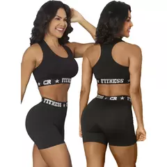 Kit 2 Conjuntos Academia Top e Short Elastico Exposto Feminino na internet