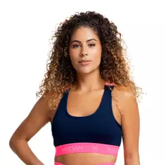 Top Neon Marinho Com Pink Massam Fitness - ScottWorld