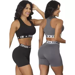Kit 2 Conjuntos Academia Top e Short Elastico Exposto Feminino - ScottWorld