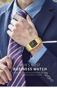 Relógios Masculinos de Luxo, Quartzo Dourado, Aço Inoxidável, WWOOR - loja online
