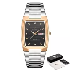 Relógios Masculinos de Luxo, Quartzo Dourado, Aço Inoxidável, WWOOR - ScottWorld
