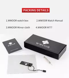 Relógios Masculinos de Luxo, Quartzo Dourado, Aço Inoxidável, WWOOR