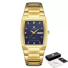 Relógios Masculinos de Luxo, Quartzo Dourado, Aço Inoxidável, WWOOR - loja online