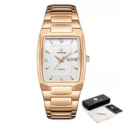 Relógios Masculinos de Luxo, Quartzo Dourado, Aço Inoxidável, WWOOR - comprar online