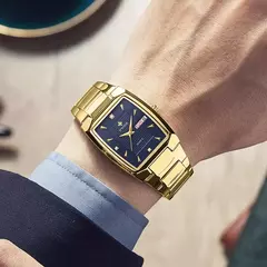 Relógios Masculinos de Luxo, Quartzo Dourado, Aço Inoxidável, WWOOR - loja online