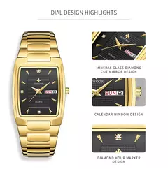 Relógios Masculinos de Luxo, Quartzo Dourado, Aço Inoxidável, WWOOR - ScottWorld