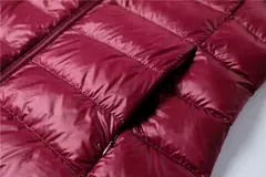 Casaco leve e comprido para baixo feminino, casaco puffer portátil, capuz remov - comprar online