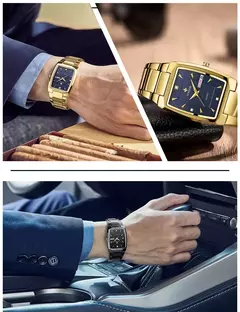 Relógios Masculinos de Luxo, Quartzo Dourado, Aço Inoxidável, WWOOR na internet