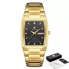 Relógios Masculinos de Luxo, Quartzo Dourado, Aço Inoxidável, WWOOR - ScottWorld