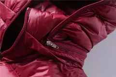 Imagem do Casaco leve e comprido para baixo feminino, casaco puffer portátil, capuz remov