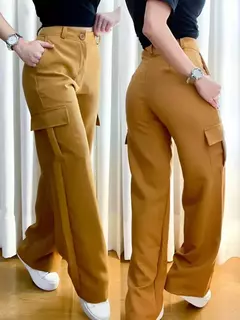 Calça Feminina Alfaiataria Pantalona Cargo Doroti Ref. 973 na internet