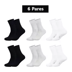 6 Pares, Meias Antibacterianas Masculinas 100% Algodão, Casuais de Negócios, L - ScottWorld
