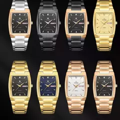 Relógios Masculinos de Luxo, Quartzo Dourado, Aço Inoxidável, WWOOR - comprar online