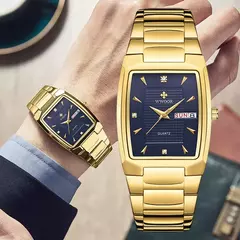 Relógios Masculinos de Luxo, Quartzo Dourado, Aço Inoxidável, WWOOR - ScottWorld