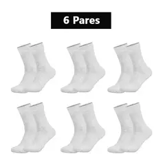 Imagem do 6 Pares, Meias Antibacterianas Masculinas 100% Algodão, Casuais de Negócios, L