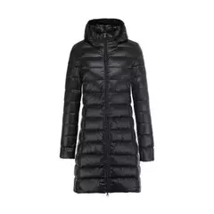 Casaco leve e comprido para baixo feminino, casaco puffer portátil, capuz remov - comprar online