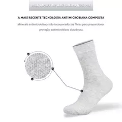 6 Pares, Meias Antibacterianas Masculinas 100% Algodão, Casuais de Negócios, L - comprar online