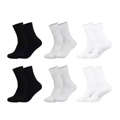 6 Pares, Meias Antibacterianas Masculinas 100% Algodão, Casuais de Negócios, L - loja online
