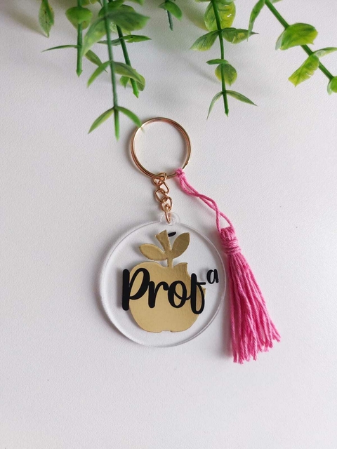 CHAVEIRO ACRÍLICO REDONDO COM TASSEL | PERSONALIZADO
