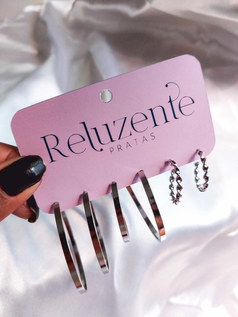 CARTELA DE ARGOLAS | 3 PARES | SOMENTE FRENTE