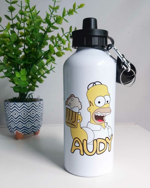 GARRAFA SQUEEZE ASLUMÍNIO BRANCO 2 BICOS | PERSONALIZADO