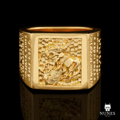 ANEL ORAÇÃO SÃO JORGE - 20g - BANHADO A OURO 18K - comprar online