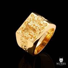 ANEL MEDUSA DETALHADO - 12g - BANHADO A OURO 18K