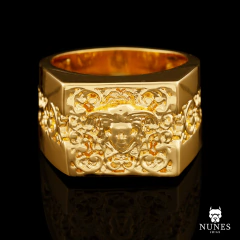 ANEL MEDUSA DETALHADO - 12g - BANHADO A OURO 18K - comprar online