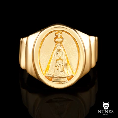 ANEL NOSSA SENHORA OVAL - 9g - BANHADO A OURO 18K - comprar online