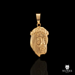 PINGENTE FACE DE CRISTO GRANDE 3X2 ( 2G) - BANHADO A OURO 18K