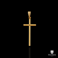 PINGENTE CRUZ PALITO PEQUENA 3.5X1.5CM ( 0.3G ) - BANHADO A OURO 18K