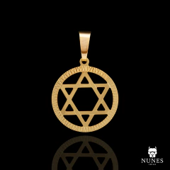PINGENTE ESTRELA DE DAVI ARO MEDIO 3X3CM ( 1.4G ) - BANHADO A OURO 18K