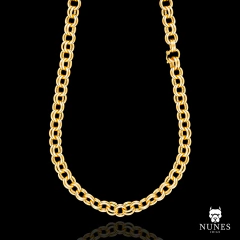 CORRENTE PORTUGUESA DUPLA FECHO ESPECIAL ADAPTADO ( 10MM ) - 68G - 50CM - 60CM - BANHANDO A OURO 18K - comprar online