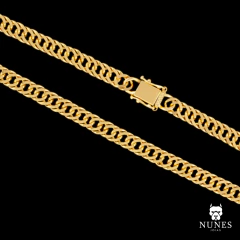 CORRENTE GRUMET DUPLA FECHO TRAVA DUPLA (7mm) - 45g - 60CM - 70CM - BANHADO A OURO 18K