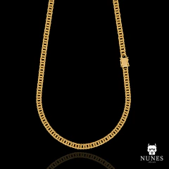 CORRENTE GRUMET DUPLA FECHO TRAVA DUPLA (7mm) - 45g - 60CM - 70CM - BANHADO A OURO 18K - comprar online
