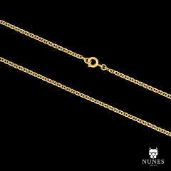 CORRENTE PIASTRINE FECHO TRADICIONAL (2mm) - 4G - 60CM ou 70CM - BANHADO A OURO 18K