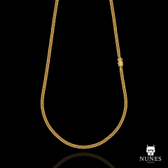 CORRENTE GRUMET DUPLA FECHO GAVETA DUPLO (4mm) - 21.6g 60cm ou 70cm - BANHADO A OURO 18K - comprar online