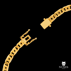 PULSEIRA 1 POR 1 DUPLA FECHO GAVETA DUPLO ( 7MM ) 17G 19CM 20 CM OU 21 CM - BANHADA A OURO 18K - comprar online