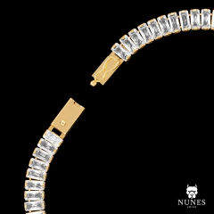 PULSEIRA CRAVEJADA PEDRA ZIRCÔNIA ( 6MM ) 19CM 20CM E 21CM ( 14.2G ) - BANHADA A OURO 18K - comprar online