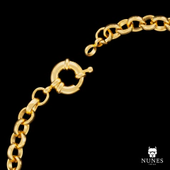 PULSEIRA ELO PORTUGUES FECHO BOIA ( 6MM ) 20CM 21CM - BANHADO A OURO 18K - comprar online