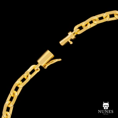 PULSEIRA CARTIE CADEADO FECHO CANHÃO 5.5MM - 20CM E 21CM - BANHADO A OURO 18K - comprar online