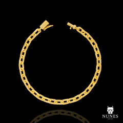 PULSEIRA CARTIE CADEADO FECHO CANHÃO 5.5MM - 20CM E 21CM - BANHADO A OURO 18K