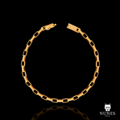 PULSEIRA CARTIE CANOA FECHO GAVETA COM TRAVA CENTRAL ( 4MM ) 8.5G 19CM 20CM 21CM- BANHADO A OURO 18K