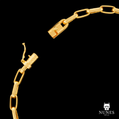 PULSEIRA MEIA CANA FECHO CANHÃO ( 7MM ) - 14G - 19CM A 21CM - BANHADO À OURO 18K. - comprar online