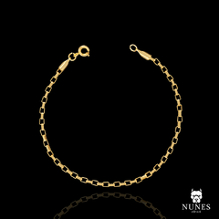 PULSEIRA TIJOLINHO FECHO TRADICIONAL ( 2MM ) 20CM E 21CM - BANHADO A OURO 18K